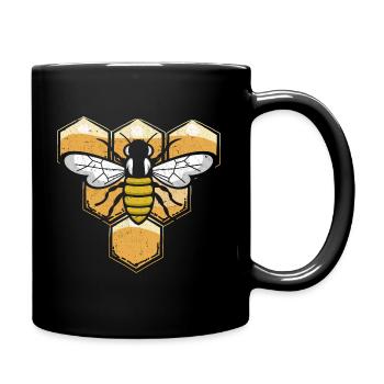 Niedliche Biene Wabe Honig Natur Imker - Tasse einfarbig - Schwarz - Rechts