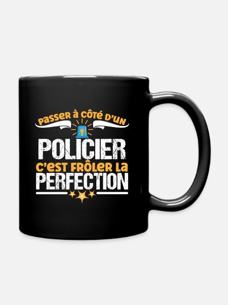 Policier idée cadeau humour métier police - Mug uni - noir