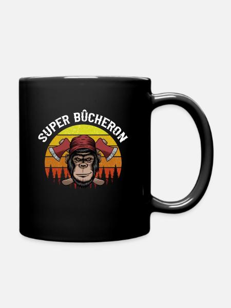 Super bûcheron idée cadeau métier citations humour - Mug uni - noir