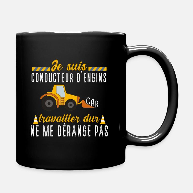 Conducteur engins idée cadeau travail sur chantier - Mug uni - noir
