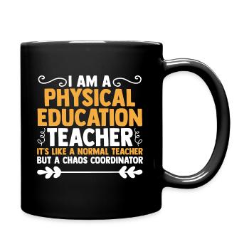 Ich bin ein Sportlehrer wie ein normaler Lehrer - Tasse einfarbig - Schwarz - Rechts