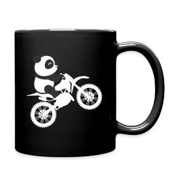 Panda Riding Motocross - Tasse einfarbig - Schwarz - Rechts
