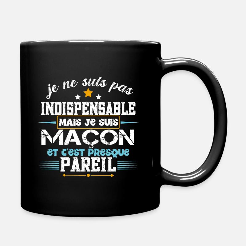 Maçon, idée cadeau maçonnerie béton. Humour métier - Mug uni - noir