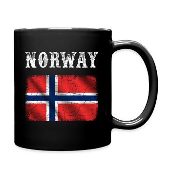 Drapeau norvégien Norwegen Fahne Grunge - Mug uni - noir - Droite