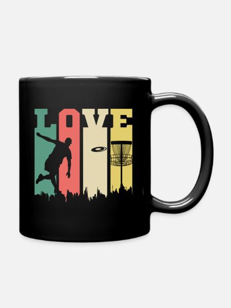 Disc Golf Frisbee Golf Ultimate Frisbee Retro Disc - Tasse einfarbig - Schwarz