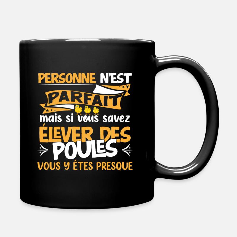 Poule, idée cadeau élevage de poules humour métier - Mug uni - noir