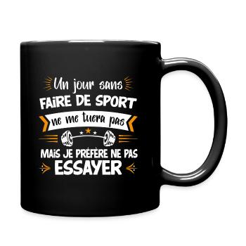 Sport idée cadeau Workout WOD. Cross training - Mug uni - noir - Droite