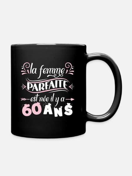 Anniversaire 60 ans, idée cadeau date de naissance - Mug uni - noir