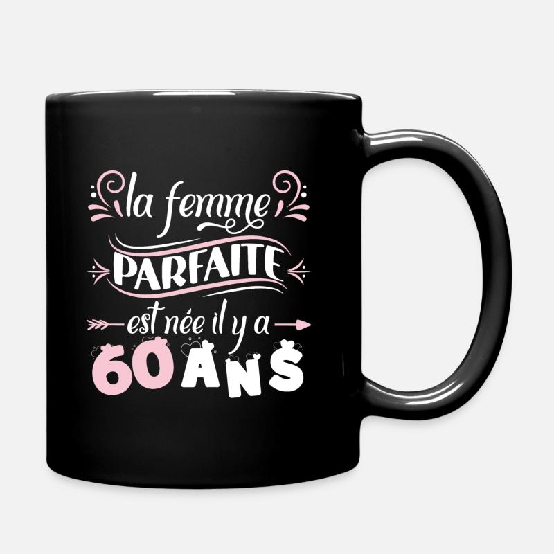Anniversaire 60 ans, idée cadeau date de naissance - Mug uni - noir