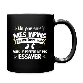 Cuniculteur éleveur de lapins, humour métier homme - Mug uni - noir - Droite