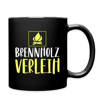 Brennholz Verleih - Tasse einfarbig - Schwarz - Rechts