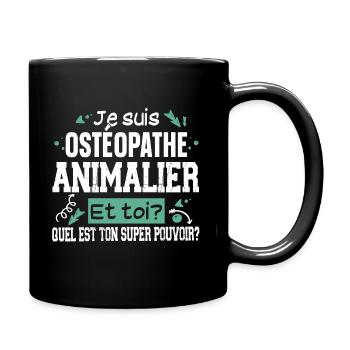 Ostéopathe Animalier Métier Humour Cadeau - Mug uni - noir - Droite