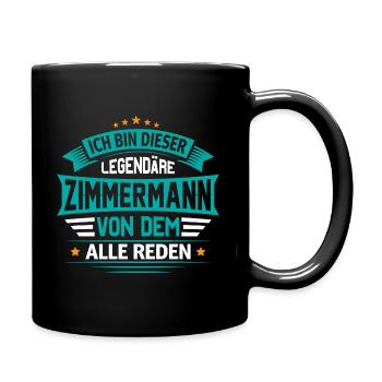 Zimmermann Zimmerei - Tasse einfarbig - Schwarz - Rechts