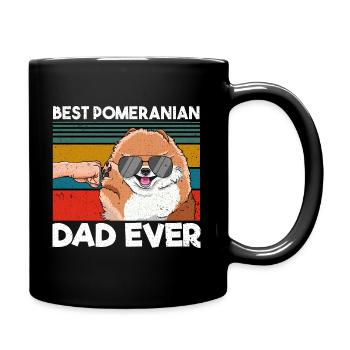 Best Pomeranian Dad Ever Bester Hunde Papa - Tasse einfarbig - Schwarz - Rechts