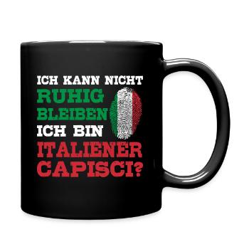 Typisch Italiener Italien Geste Capisci - Tasse einfarbig - Schwarz - Rechts