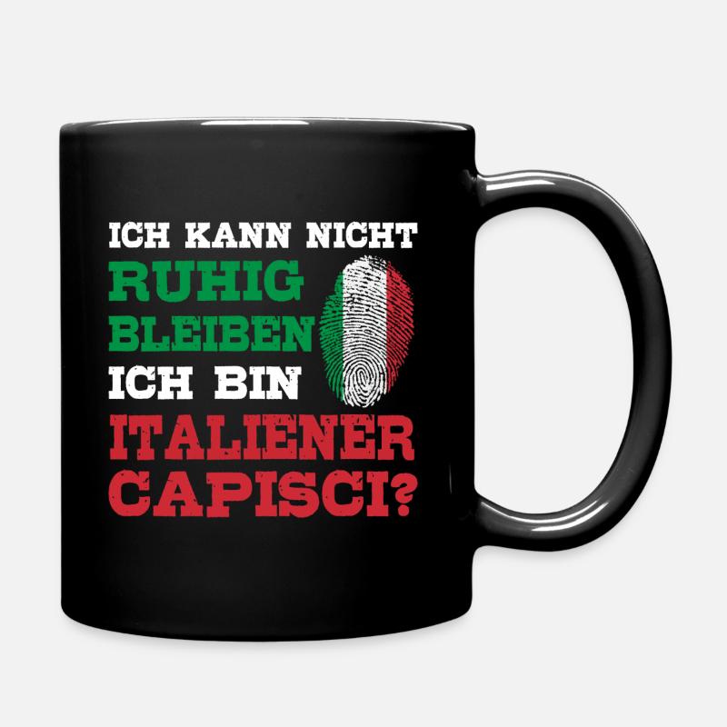 Typisch Italiener Italien Geste Capisci - Tasse einfarbig - Schwarz