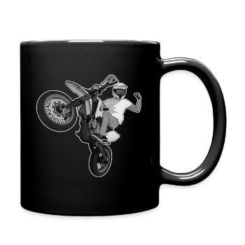 Supermoto / Supermotard / Supermoto Wheelie Bikers - Full Colour Mug - black - Right