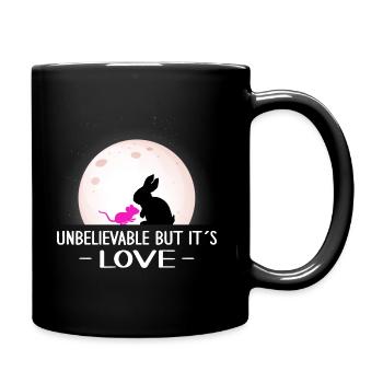 valentinstag patchwork hase unbelievable love maus - Tasse einfarbig - Schwarz - Rechts