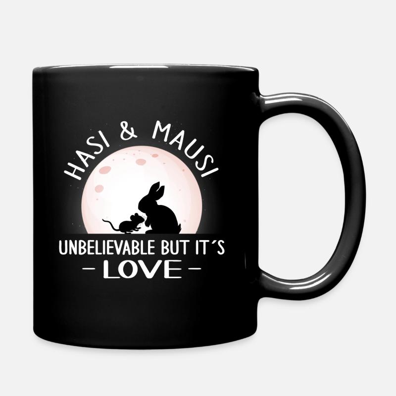 valentinstag patchwork hasi mausi schatz true love - Tasse einfarbig - Schwarz