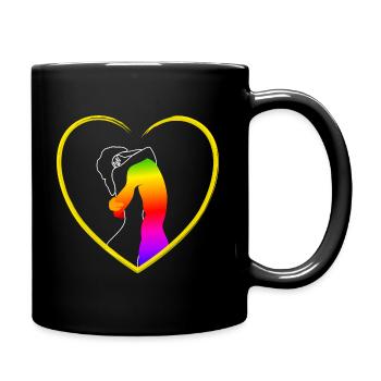 Pride Rainbow Gay LGBTQ Queer at Heart Equality - Tasse einfarbig - Schwarz - Rechts