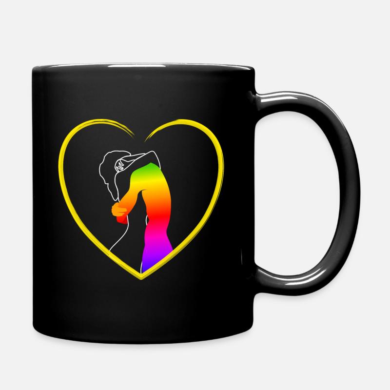 Pride Rainbow Gay LGBTQ Queer at Heart Égalité - Mug uni - noir