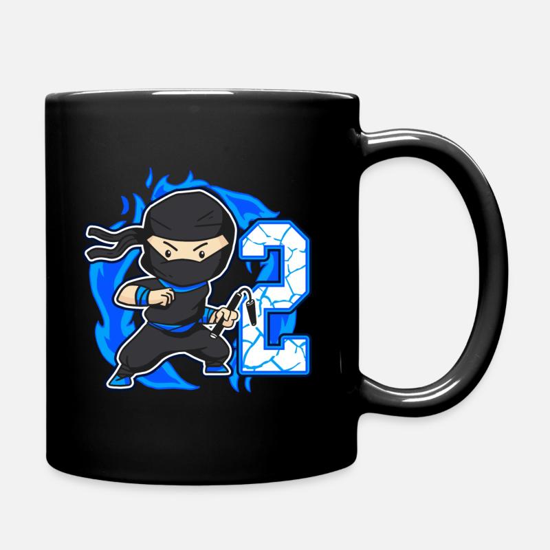 Ninja 2nd Birthday Boy 2 years old Ninjas - Full Colour Mug - black