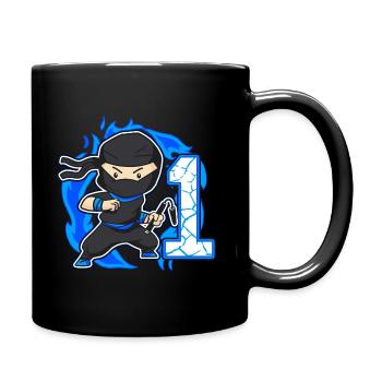 Ninja 1. Geburtstag Junge 1 Jahr alt Ninjas - Tasse einfarbig - Schwarz - Rechts