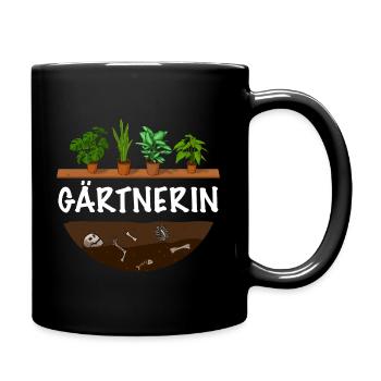 Gärtnerin Topfpflanzen für die Gartenarbeit - Tasse einfarbig - Schwarz - Rechts