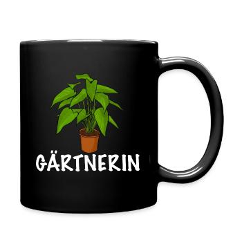 Gärtnerin Topfpflanzen für die Gartenarbeit - Tasse einfarbig - Schwarz - Rechts