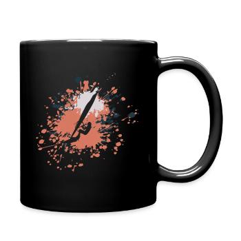 Windsurfing Sport Color Splash - Tasse einfarbig - Schwarz - Rechts
