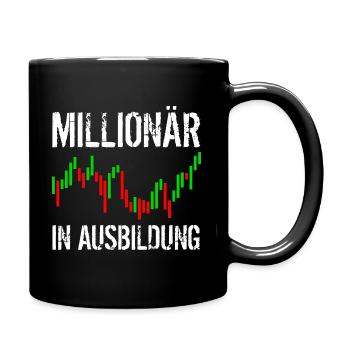 Millionär in Ausbildung - Tasse einfarbig - Schwarz - Rechts
