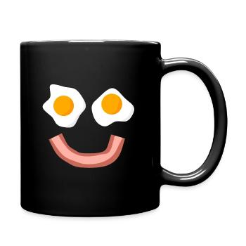 Smiling Eggs And Bacon Breakfast - Full Colour Mug - black - Right