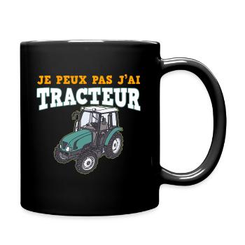 Tracteur Agriculteur Homme et enfant - Mug uni - noir - Droite