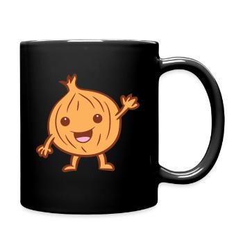 Onion - friendly waving onion - Full Colour Mug - black - Right
