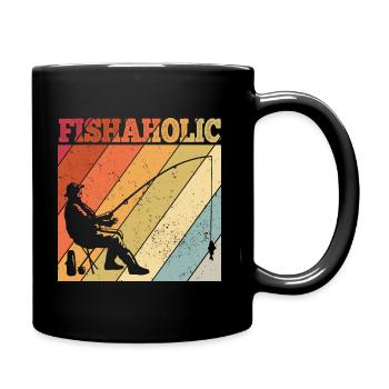 Angler Spruch zum Angeln Angel - Tasse einfarbig - Schwarz - Rechts