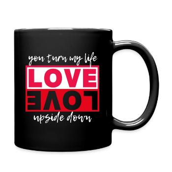 Typographie amour-amour, Saint-Valentin - Mug uni - noir - Droite