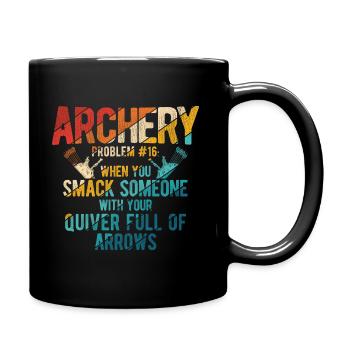Bogenschießen Archery - Tasse einfarbig - Schwarz - Rechts