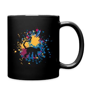 Monkey Color Splash - Tasse einfarbig - Schwarz - Rechts