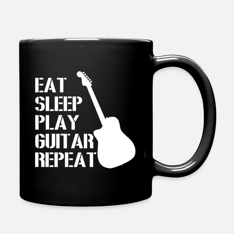 EAT SLEEP PLAY GUITAR REPEAT - Tasse einfarbig - Schwarz