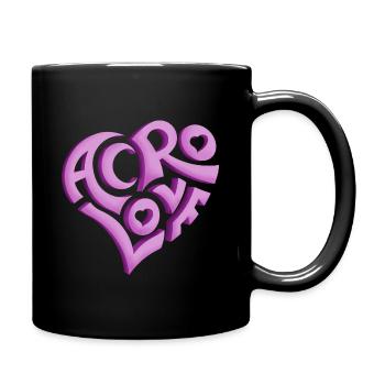 Love Acro 3D Herz in pink von Realtai - Tasse einfarbig - Schwarz - Rechts