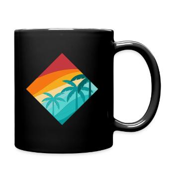 Sea Sunset Palm Diamond - Full Colour Mug - black - Right