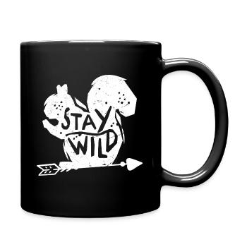 Bleib wild - Tasse einfarbig - Schwarz - Rechts