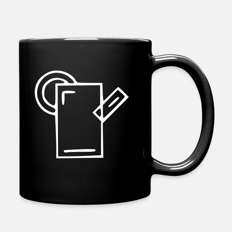 Plant drawing nature sketch white - Full Colour Mug - black