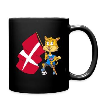 Denmark Fan Cat - Full Colour Mug - black - Right