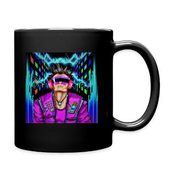 Syberpunk Popart Music Design Neon - Full Colour Mug - black - Right