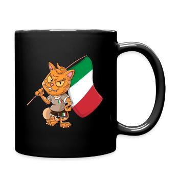Italy Fan Cat - Full Colour Mug - black - Right
