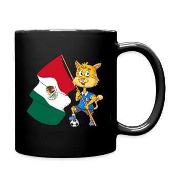 Mexico Fan Cat - Full Colour Mug - black - Right