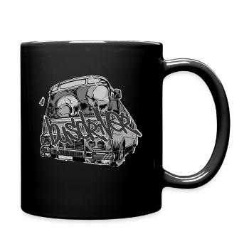 Busfahrer // Skulls // Illustration - Tasse einfarbig - Schwarz - Rechts