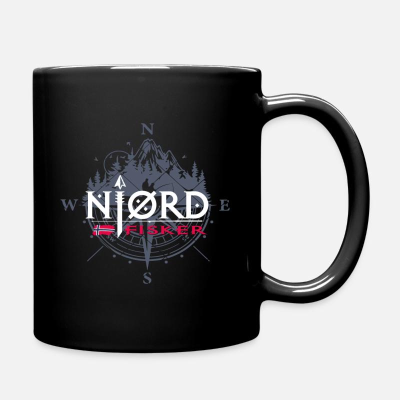 Njordfisker - Nordfischer - Norwegen - Kompass - Tasse einfarbig - Schwarz