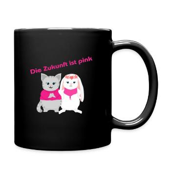 Zukunft ist pink DE - Tasse einfarbig - Schwarz - Rechts